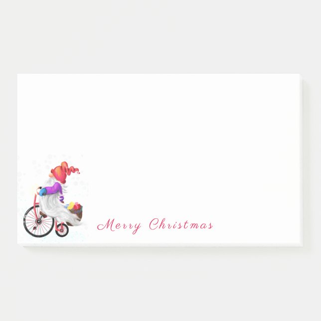 Notas Post-it® con Gnomo Navideño Adorable (Anverso)
