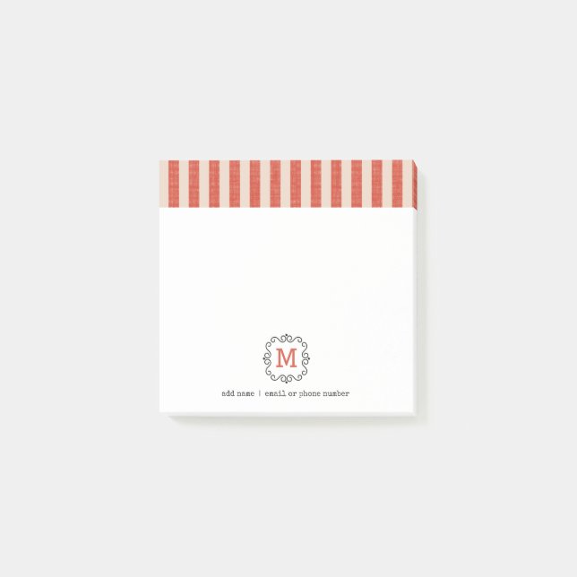 Notas Post-it® con monogramas personalizados al es (Anverso)