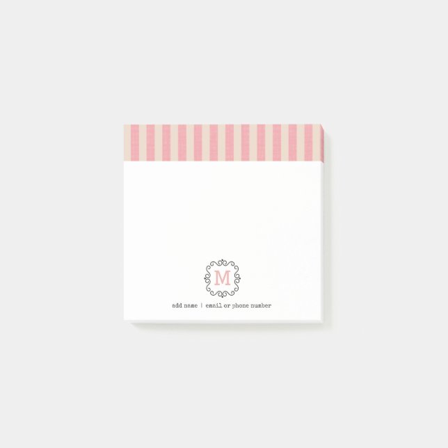 Notas Post-it® con monogramas personalizados al es (Anverso)