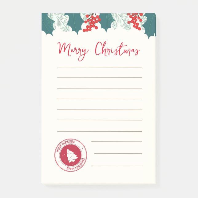 Notas post-it con plantas de Navidades y un correo (Anverso)