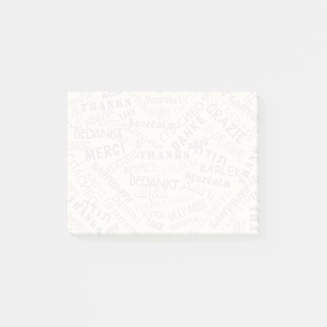 Notas Post-it® con texto GRACIAS (Anverso)
