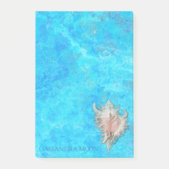 Notas Post-it® Conch Shell "Beach Life" Personalizado (Anverso)