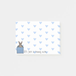 Notas Post-it® conejito azul en la caja