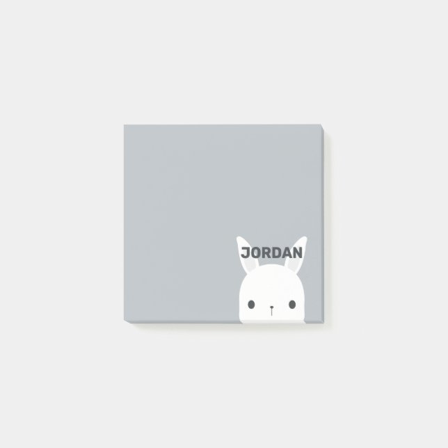 Notas Post-it® Conejito Bonito con Nombre Personalizado (Anverso)
