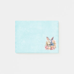 Notas Post-it® Conejito con una guirnalda de rosas Lindo