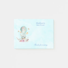 Notas Post-it® Conejito en un Baby Shower con globo aerostático