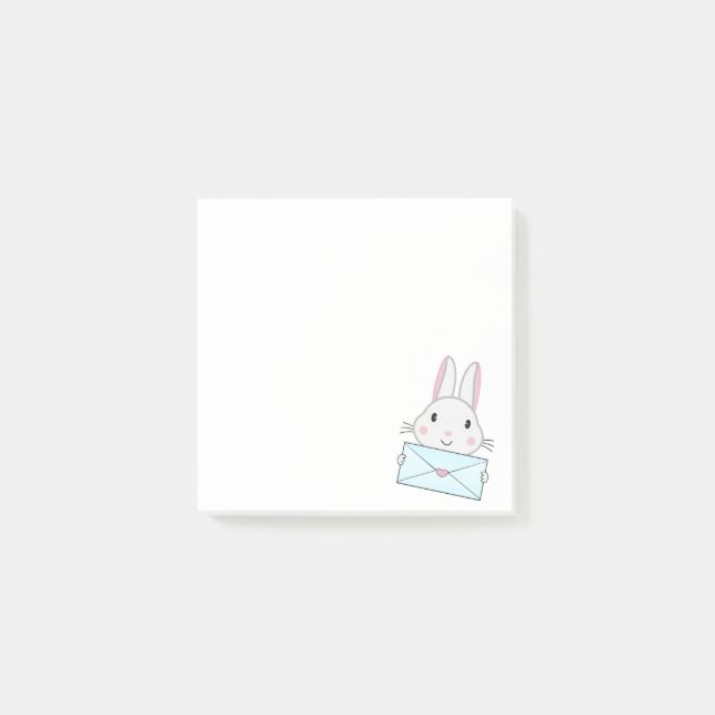 Notas Post-it® Conejito lindo y adorable conejo de la carta de am (Anverso)