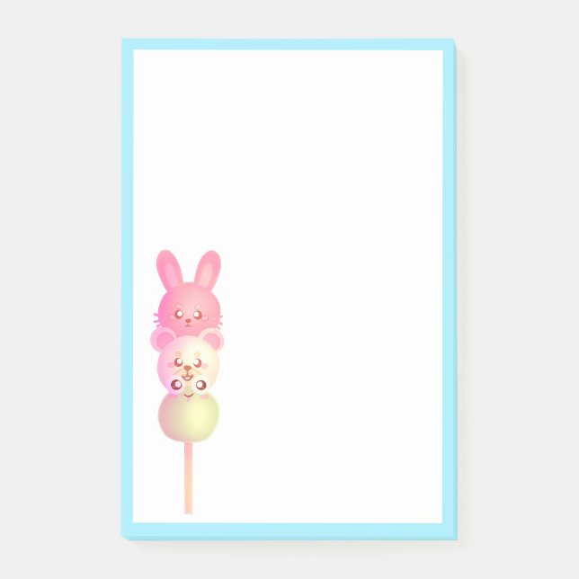 Notas Post-it® Conejito, Oso y Dango de Rana (Anverso)