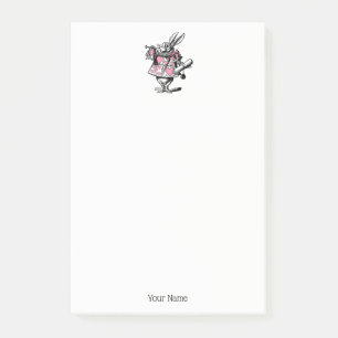 Notas Post-it® Conejo Blanco Trompetista Alice Adv Wonderland Ros