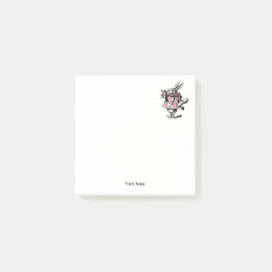 Notas Post-it® Conejo Blanco Trompetista Alice Adv Wonderland Ros