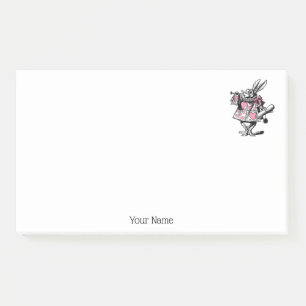 Notas Post-it® Conejo Blanco Trompetista Alice Adv Wonderland Ros
