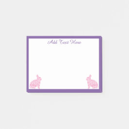 Notas Post-it® Conejo conejo conejito rosa y morado personalizado