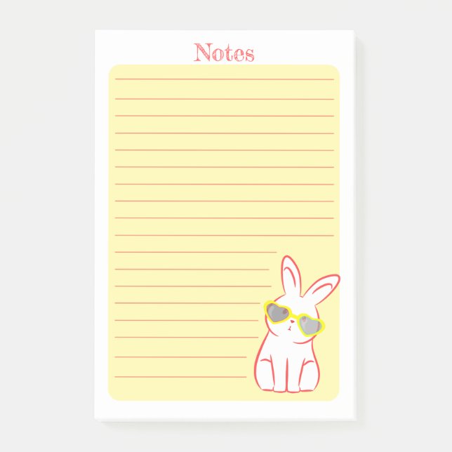 Notas Post-it® Conejo curioso (Anverso)