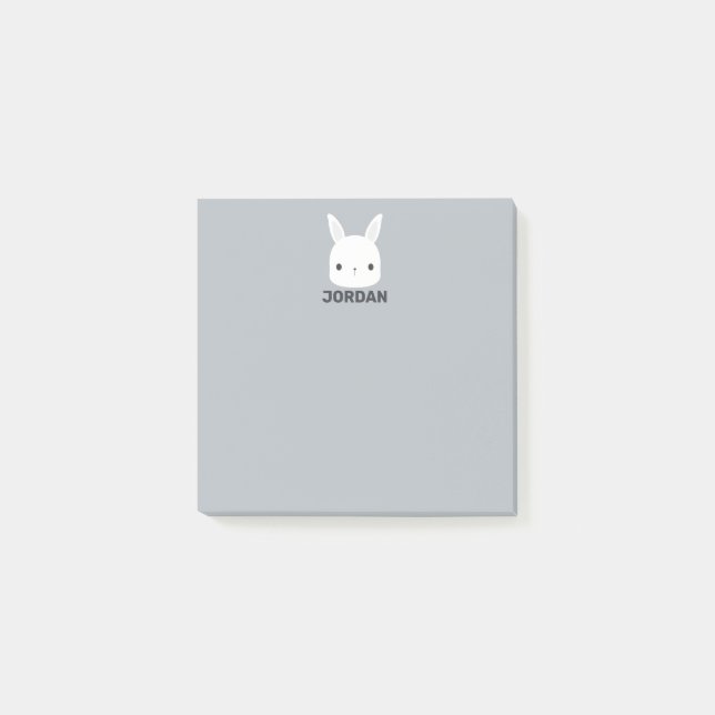 Notas Post-it® Conejo de conejo pequeño y lindo con nombre person (Anverso)