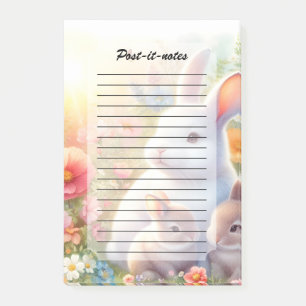 Notas Post-it® Conejo de Pascua de primavera Familia Floral Jardí