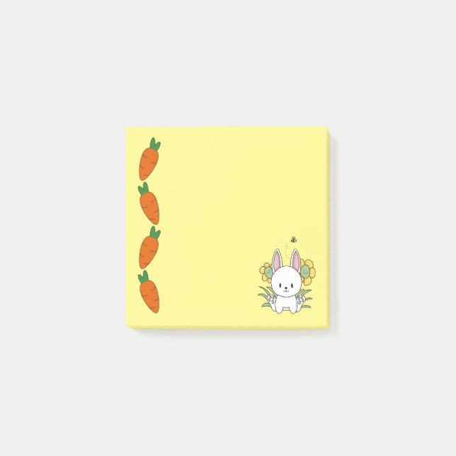 Notas Post-it® Conejo y Zanahorias (Anverso)