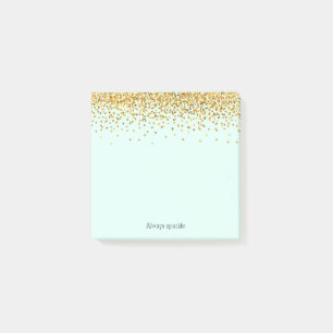 Notas Post-it® Confeti de la chispa de la menta del oro