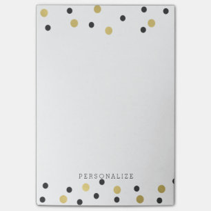 Notas Post-it® Confeti negro del oro