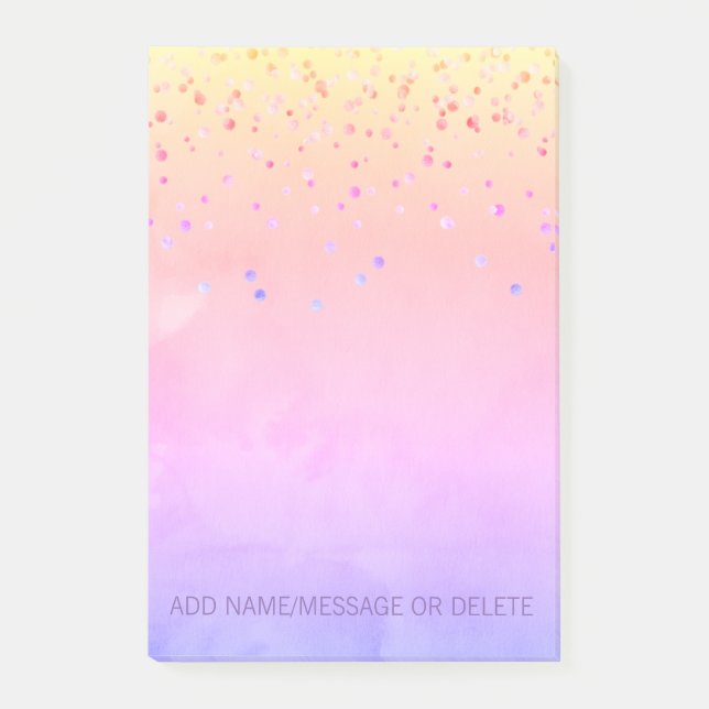 Notas Post-it® Confeti personalizado del Relieve metalizado de la (Anverso)