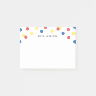 Notas Post-it® Confetti amarillo rojo de diversión personalizada