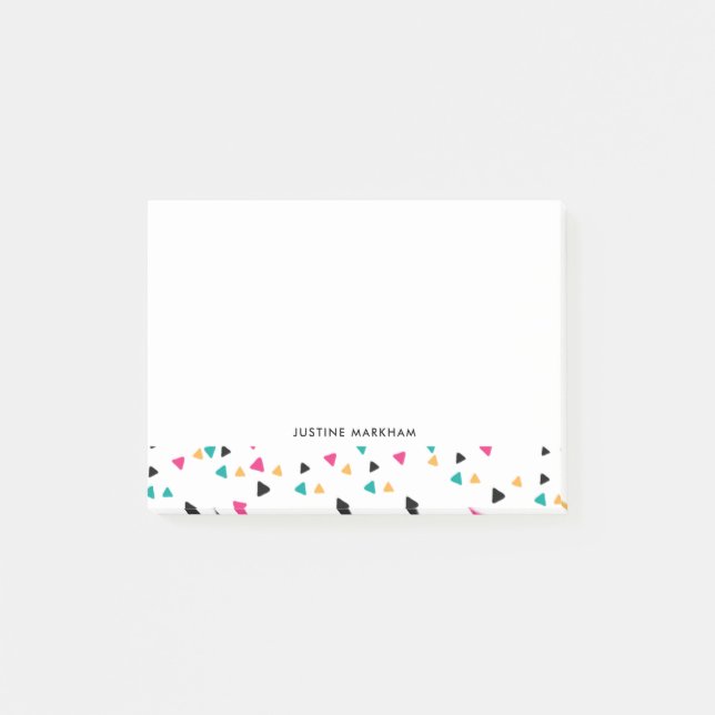 Notas Post-it® Confetti de triángulo colorido personalizado (Anverso)