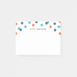 Notas Post-it® Confetti Naranja azul oscuro divertido personaliza