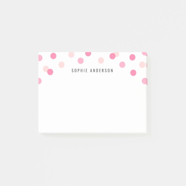 Notas Post-it® Confetti rosado divertido personalizado (Anverso)