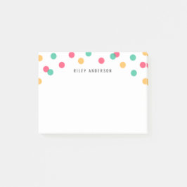 Notas Post-it® Confetti Verde azulado rosado Naranja divertida pe