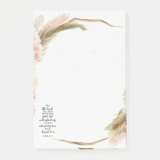 Notas Post-it® Confía en el Señor floral   (Anverso)