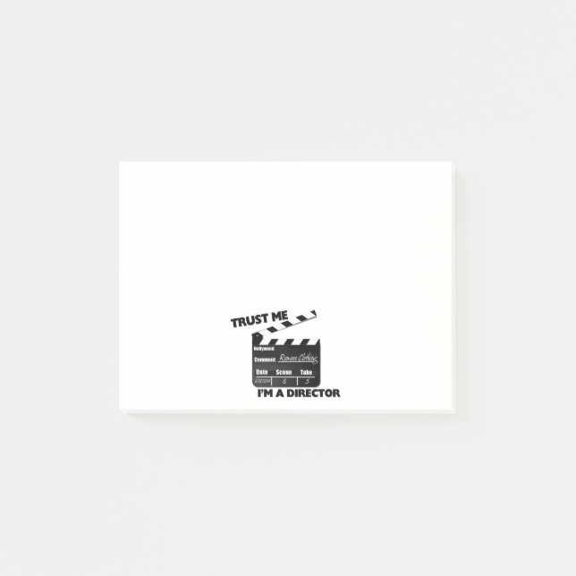 Notas Post-it® Confíe en que yo es director Clapboard (Anverso)