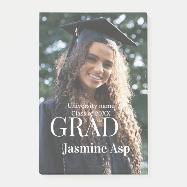 Notas Post-it® Congrats graduate name university name class 20XX (Anverso)