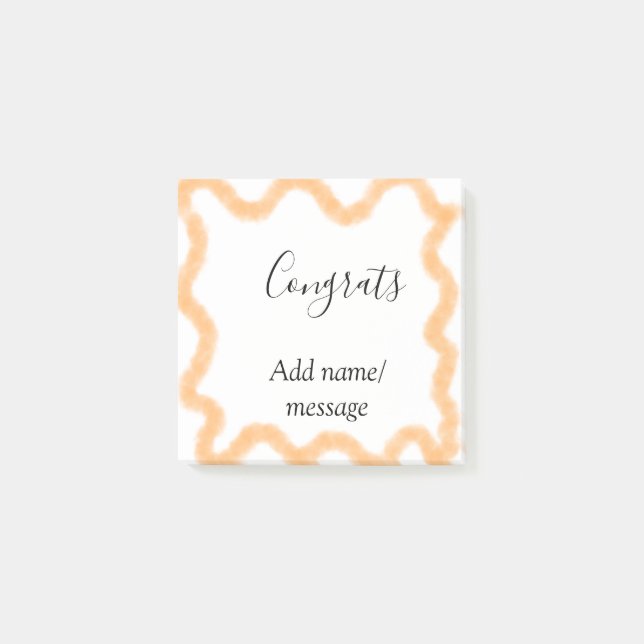 Notas Post-it® Congrats orange spiral Spanish border boho retro n (Anverso)