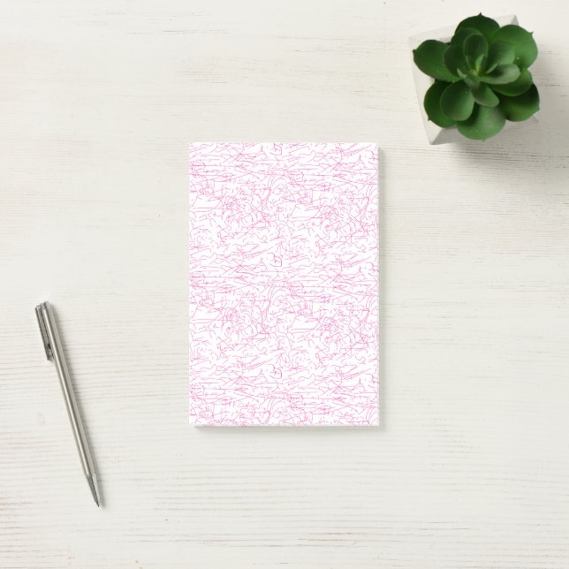 Notas Post-it® Conjunto de carpetas de archivo abstractas rosadas (Oficina)