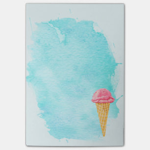 Notas Post-it® Cono De Helado Con Pinta Azul