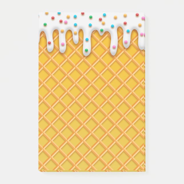 Notas Post-it® Cono De Waffle De Goma De Hielo Con Rasplantes (Anverso)