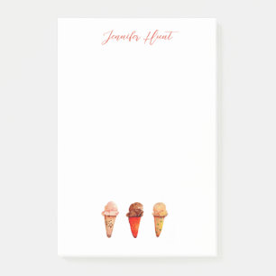 Notas Post-it® Conos de helado personalizados 