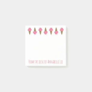 Notas Post-it® Conos de helado rosados también
