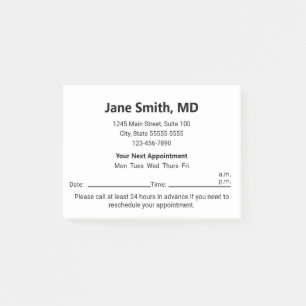 Notas Post-it® Consulta médica blanco negro tu próxima cita