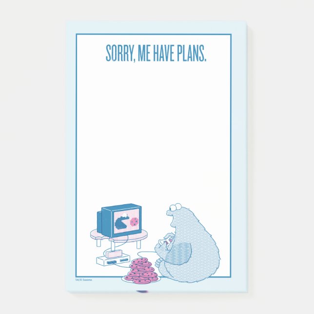 Notas Post-it® Cookie Monster | Lo Siento, Tengo Planes (Anverso)