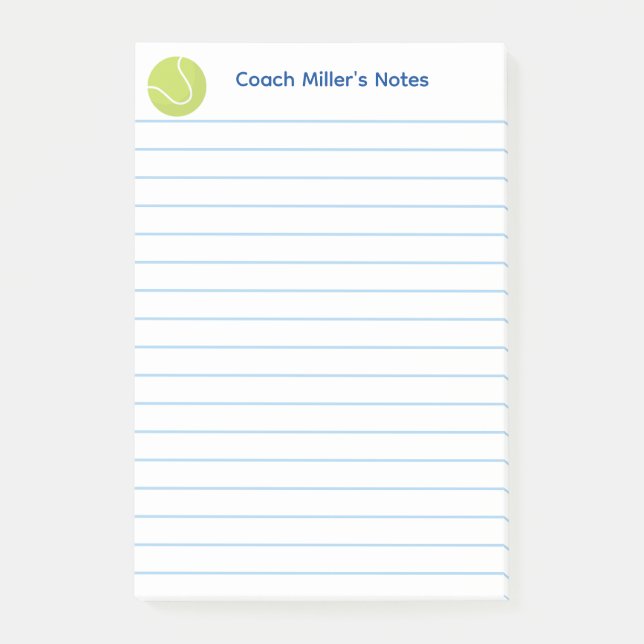 Notas Post-it® Cool Tennis Coach Lined Custom (Anverso)