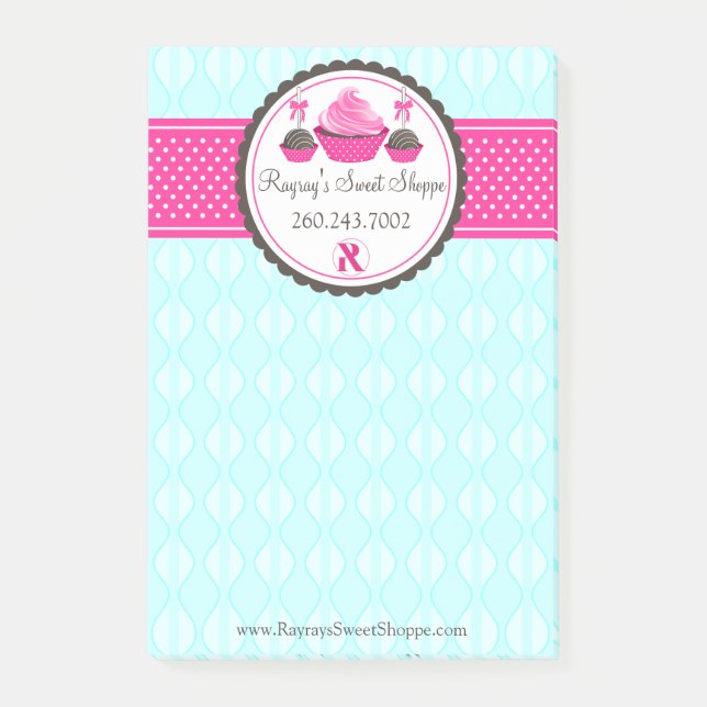 Notas Post-it® Copas de pastelería personalizado y pastelitos Aqu (Anverso)