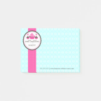 Notas Post-it® Copas de torta y pastelitos Aqua Rosa