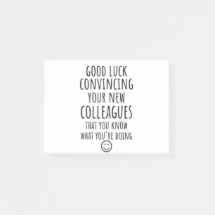 Notas Post-it® Copia de la buena suerte convenciendo a tus nuevos