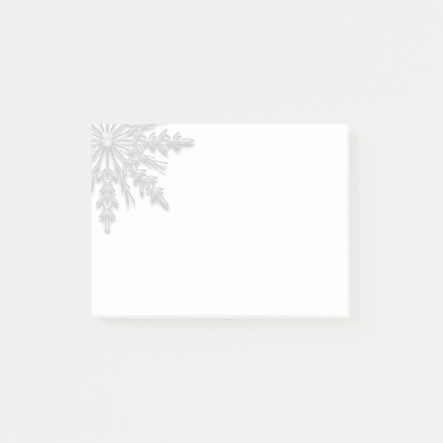 Notas Post-it® Copo de nieve blanco del invierno (Anverso)