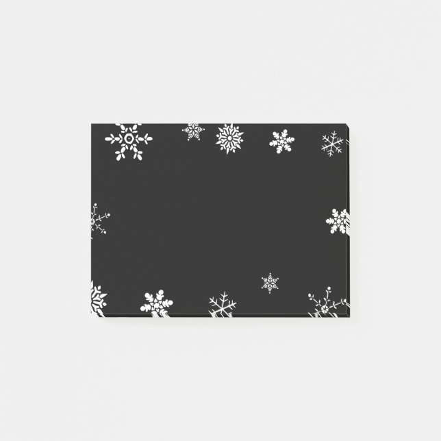 Notas Post-it® Copo de nieve negro (Anverso)