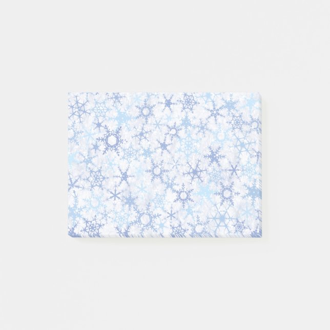 Notas Post-it® Copos de nieve azules congelados (Anverso)
