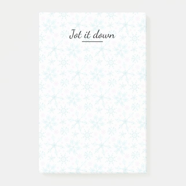 Notas Post-it® Copos de nieve de invierno (Anverso)