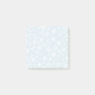 Notas Post-it® Copos de nieve en azul