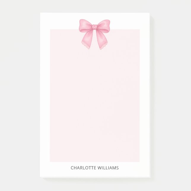 Notas Post-it® Coqueta rosa Minimalista femenina personalizada (Anverso)