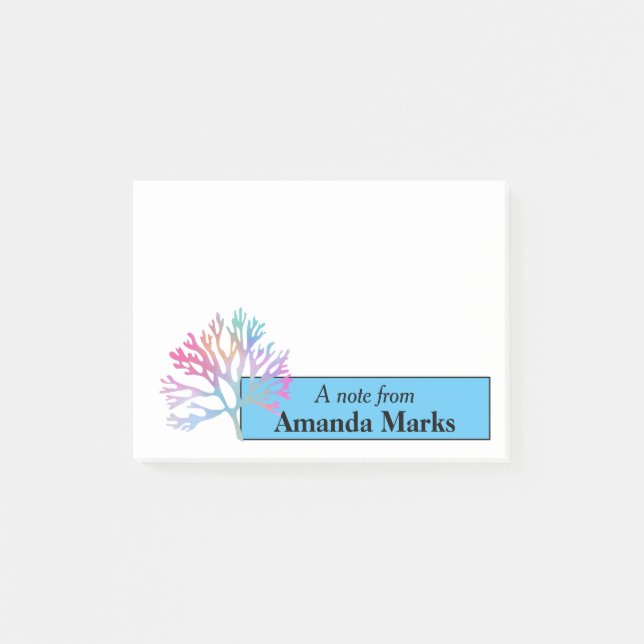 Notas Post-it® Coral arcoiris personalizado (Anverso)